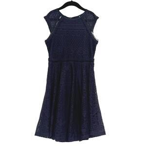 Blush by Us Angels Girls Navy Blue Lace Sleeveless Fit & Flare Dress Size 10